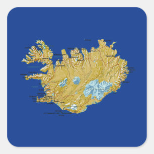 IJsland Kaart Sticker