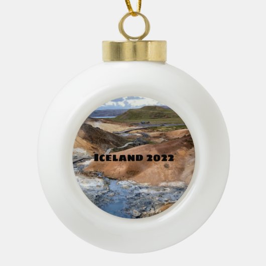 IJsland - keramisch sieraad Keramische Bal Ornament (Voorkant)