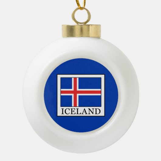 IJsland Keramische Bal Ornament (Voorkant)