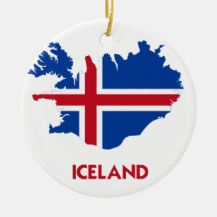 IJSLAND MAP KERAMISCH ORNAMENT