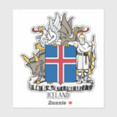 IJsland Nationale Wapenmunt Sticker (Vel)