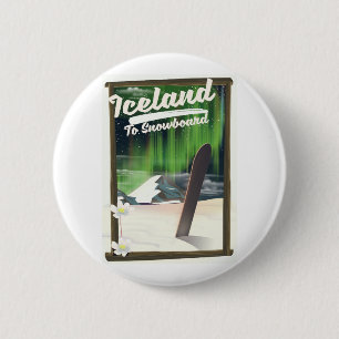 IJsland om te snowboarden Ronde Button 5,7 Cm