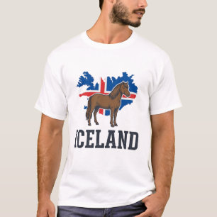 IJsland Paard Vintage Vlag Vector Shirt Ontwerp_1