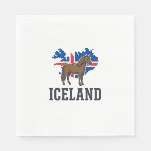 IJsland Paard Vintage Vlag Vector Shirt Ontwerp_1 Servet