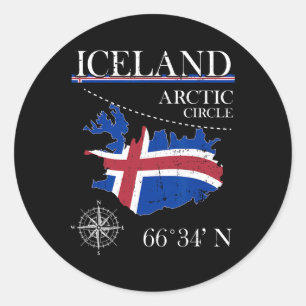 IJsland - Poolcirkel - Polaire Noord Eiland IJslan Ronde Sticker