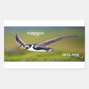 IJsland Puffin - Aangepaste naam Rechthoekige Sticker