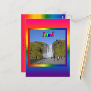 IJsland Rainbow Waterfall Briefkaart