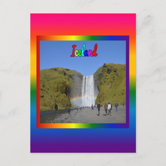IJsland Rainbow Waterfall Briefkaart (Voorkant)