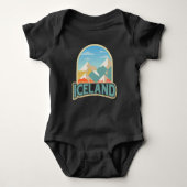 IJsland Retro Gift Hiking Lover bergen Romper (Voorkant)