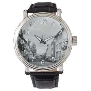 IJsland Reykjavik Black en White Street Numbers Horloge