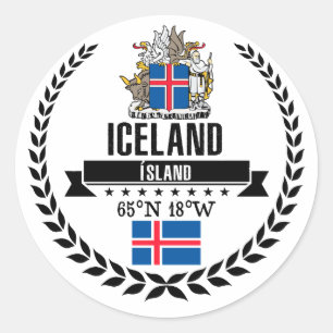 IJsland Ronde Sticker