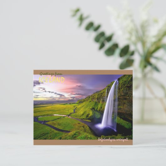 IJsland- Seljalandsfoss waterval  Briefkaart (Staand voorkant)