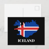 IJsland Silhouet, vlag, Briefkaart (Voorkant / Achterkant)