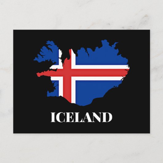 IJsland Silhouet, vlag, Briefkaart (Voorkant)