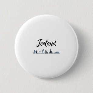 IJsland Silhouette Reis Vakantie Outfits Ronde Button 5,7 Cm