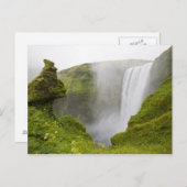 IJsland. Skogarfoss Waterfall plunges over een Briefkaart (Voorkant / Achterkant)
