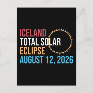 IJsland totale zonsverduistering 12 augustus 2026 Feestdagenkaart
