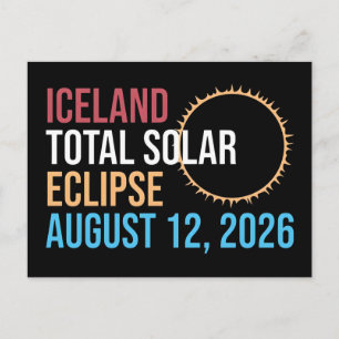 IJsland totale zonsverduistering 12 augustus 2026 Feestdagenkaart
