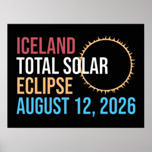IJsland totale zonsverduistering 12 augustus 2026  Poster