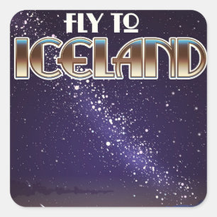 IJsland vechtposter Vierkante Sticker