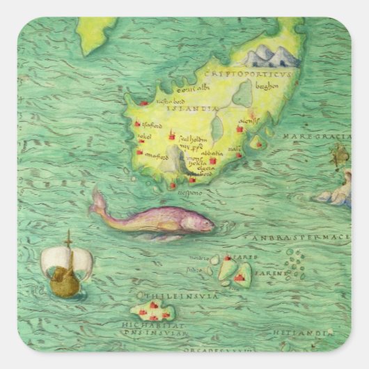 IJsland Vierkante Sticker (Voorkant)