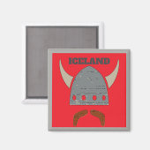 IJsland, Viking Head Magneet (Voorkant / Achterkant)