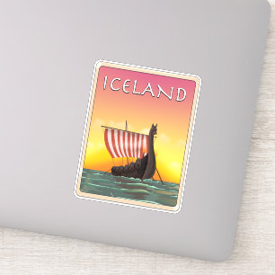 IJsland Viking Reisposter Sticker