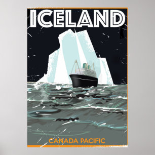 IJsland Vintage Poster