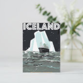 IJsland Vintage Poster Briefkaart (Staand voorkant)