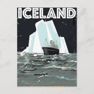 IJsland Vintage Poster Briefkaart