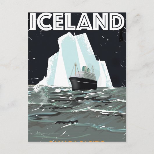 IJsland Vintage Poster Briefkaart (Voorkant)
