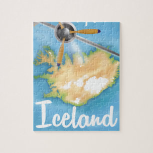 IJsland vintage reisvluchtposter Legpuzzel