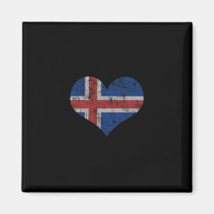 IJsland Vlag IJslander Liefde Hart Thuis Vakantie Magneet