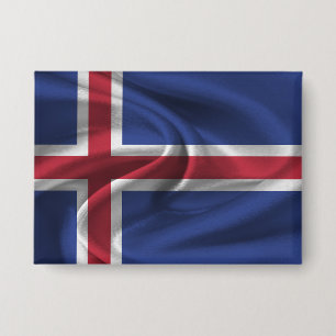 IJsland Vlag Knop Button
