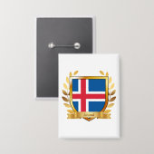 IJsland Vlag Schild Button (Voorkant / Achterkant)