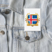IJsland Vlag Schild Button (Insitu)