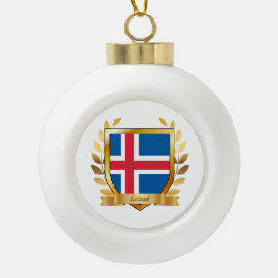 IJsland Vlag Schild Keramische Bal Ornament