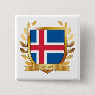 IJsland Vlag Schild Vierkante Button 5,1 Cm