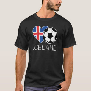 IJsland Voetbal IJslander Vlag Liefde Land Trots H T-shirt