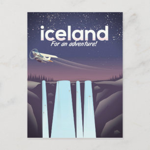 IJsland " Voor een avontuur!' Briefkaart