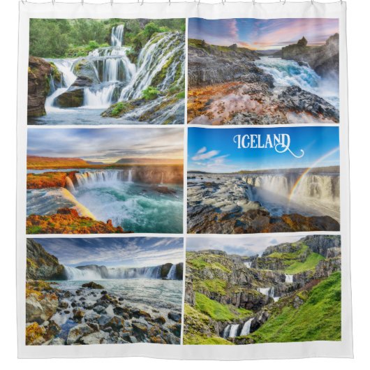 IJsland Waterval Douchegordijn (Voorkant)
