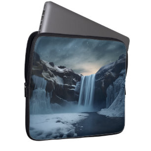 IJsland waterval landschap Laptop Sleeve