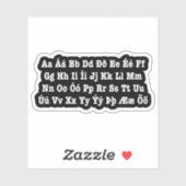 IJslands alfabet [Íslenska Stafrófið] Sticker (Vel)