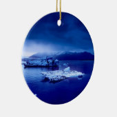 IJslands blauw landschap Keramisch Ornament (Rechts)