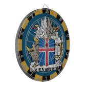 IJslands dartboard en vlagdonker/spelraad Dartbord (Voorkant Links)