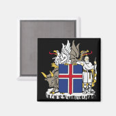ijslands embleem magneet (Voorkant / Achterkant)