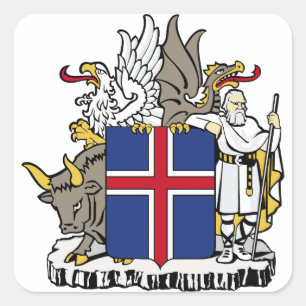 ijslands embleem vierkante sticker