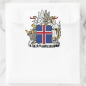 ijslands embleem vierkante sticker (Tas)