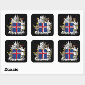ijslands embleem vierkante sticker (Vel)