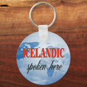 IJslands gesproken hier troebele aarde Sleutelhanger (Voorkant)